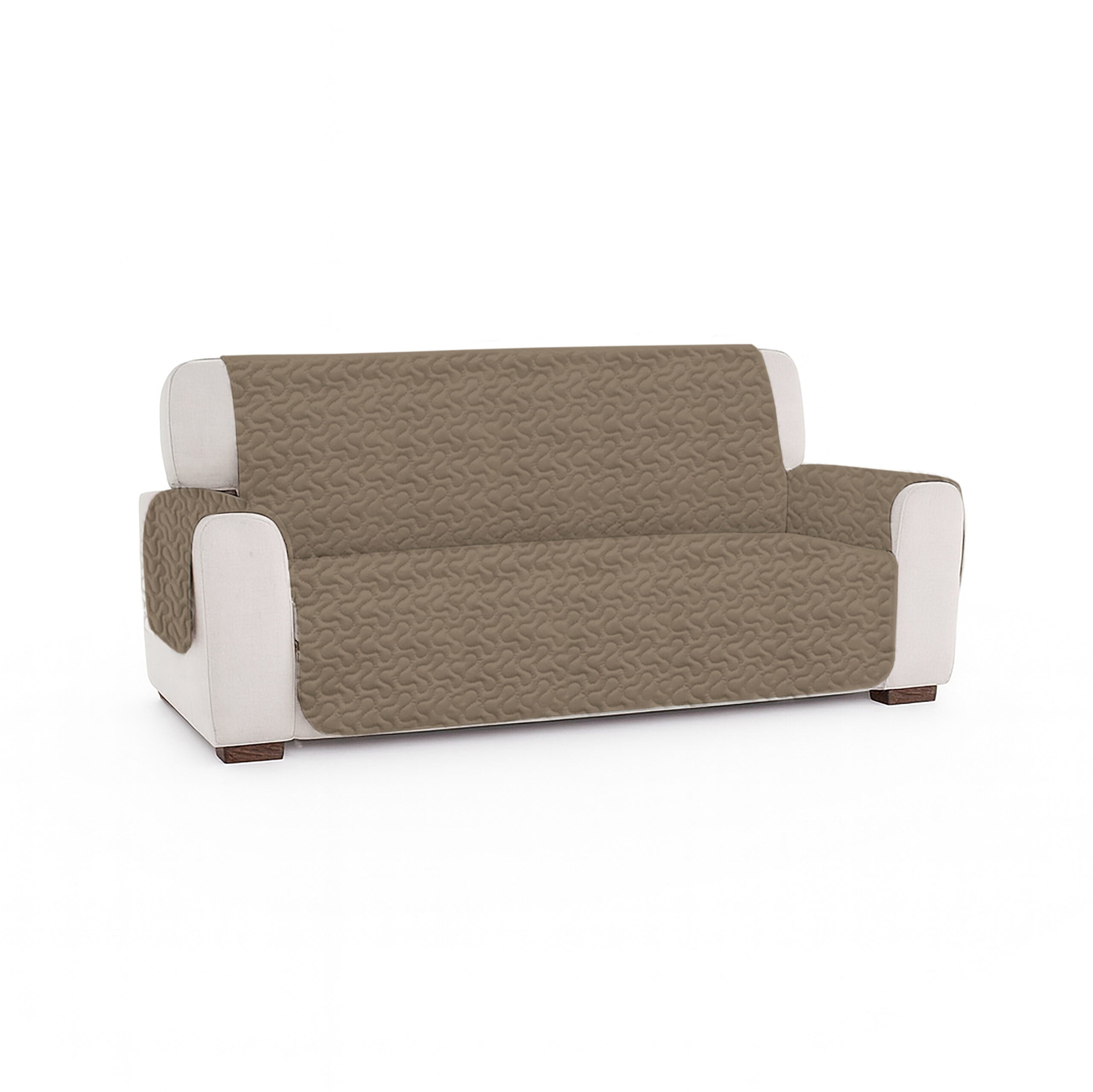 Cuvertură matlasată canapea 3 locuri două fețe - BEIGE GRAY